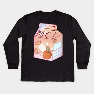 Sweet orange milk Kids Long Sleeve T-Shirt